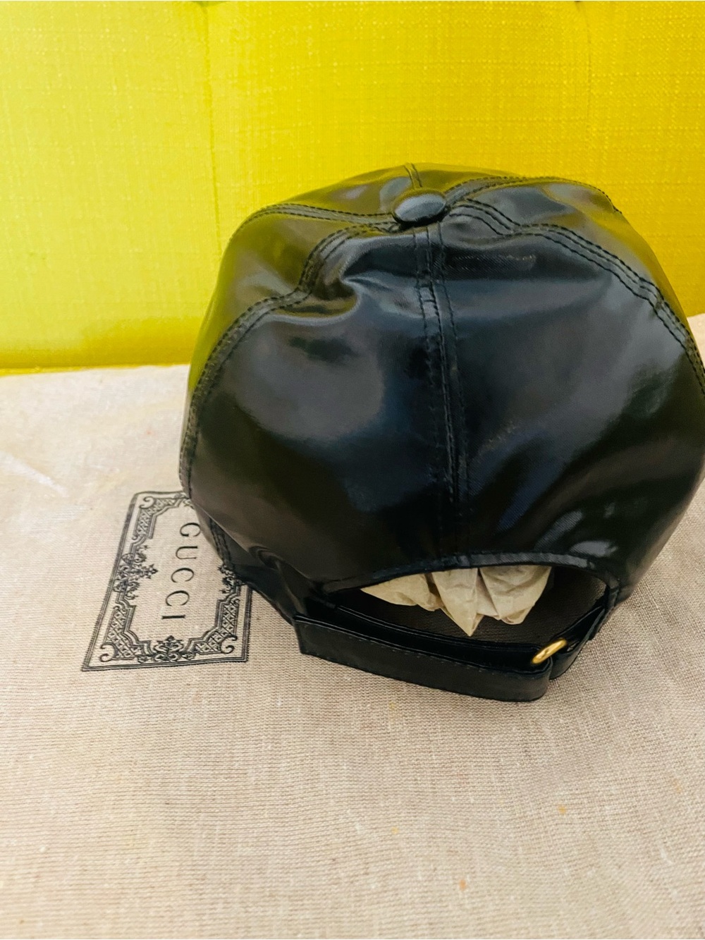 Gucci Black Logo Baseball Cap with Patent Brim - Picture 4 of 7